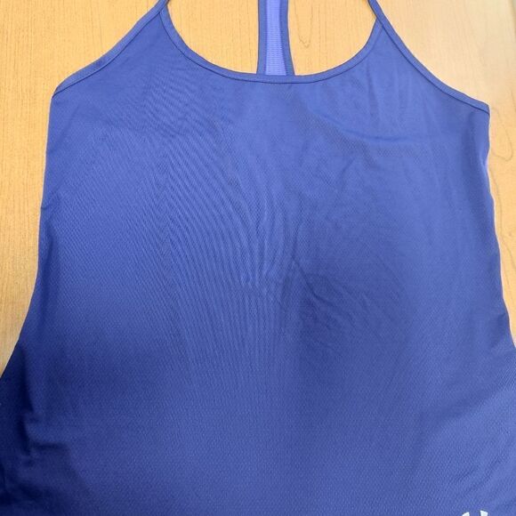 Under Armor Large dark purple raserback tank top. Mesh back - Picture 4 of 8